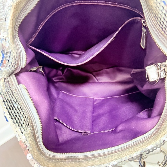 Y2K Vintage Coach Silver Sequin Poppy Spotlight 13821 - Picture 6 of 10